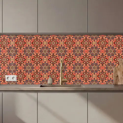 Mandala - Bloemen - Patroon - Retro keuken achterwand 2 middel 871 zz_3dshopping