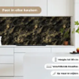 Marmer - Zwart - Goud keuken achterwand 2 middel 871 -sfeer4_NL