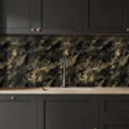Marmer - Zwart - Goud keuken achterwand 2 middel 871 -sfeer1