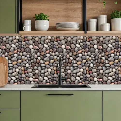 Marmer - Kleuren - Kiezels keuken achterwand 2 middel 871 -sfeer3