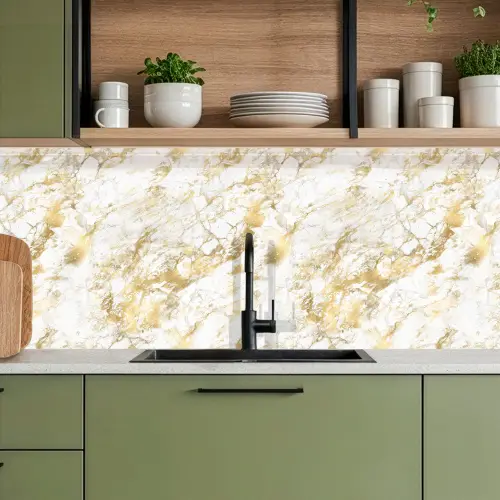 Marmer - Goud - Structuur keuken achterwand 2 middel 871 -sfeer3