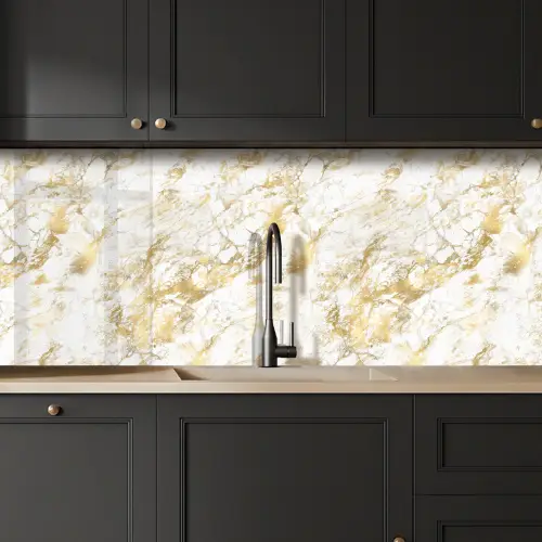 Marmer - Goud - Structuur keuken achterwand 2 middel 871 -sfeer1