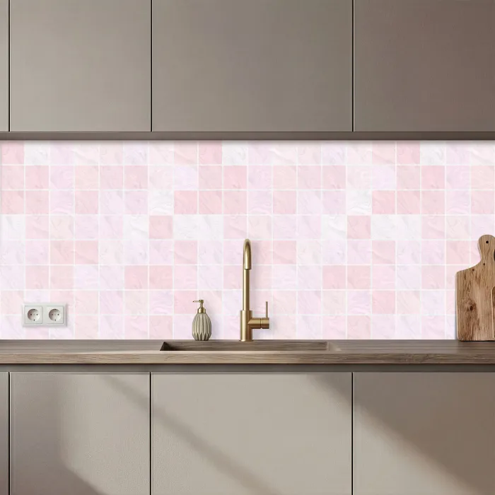 Marmer - Patroon - Mozaïek - Roze keuken achterwand 2 middel 871 zz_3dshopping