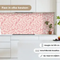 Doolhofpatroon - Roze - Wit - Abstract keuken achterwand 2 middel 871 -sfeer4_NL
