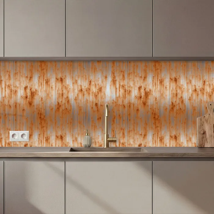 Metaal - Grijs - Oranje - Roest keuken achterwand 2 middel 871 zz_3dshopping