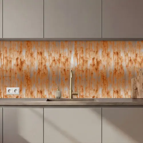 Metaal - Grijs - Oranje - Roest keuken achterwand 2 middel 871 zz_3dshopping
