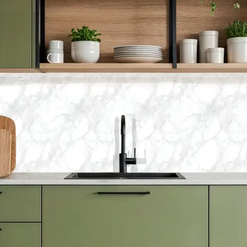 Minimalistisch - Wit - Grijze aders keuken achterwand 2 middel 871 -sfeer3