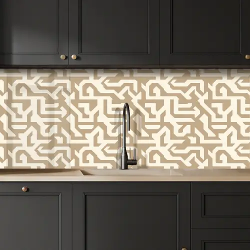 Modern - Abstract - Beige keuken achterwand 2 middel 871 -sfeer1