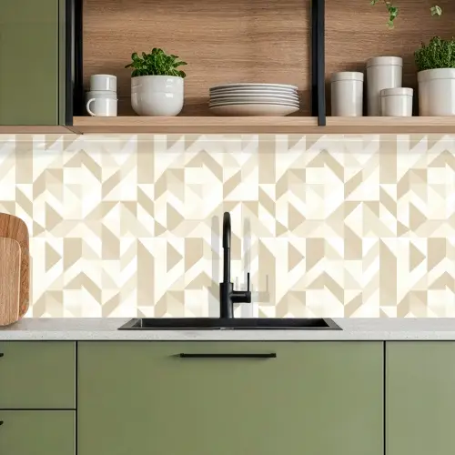 Modern - Abstract - Beige keuken achterwand 2 middel 871 -sfeer3