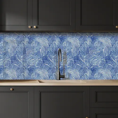 Modern - Abstract - Blauw keuken achterwand 2 middel 871 -sfeer1