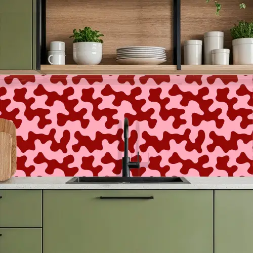 Modern - Abstract - Rood keuken achterwand 2 middel 871 -sfeer3
