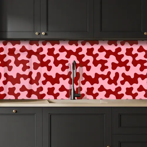 Modern - Abstract - Rood keuken achterwand 2 middel 871 -sfeer1