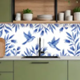Modern - Vogels - Delfts - Blauw keuken achterwand 2 middel -sfeer3