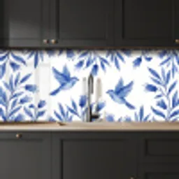 Modern - Vogels - Delfts - Blauw keuken achterwand 2 middel -sfeer1