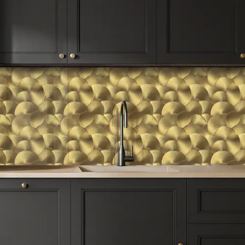Modern - Cirkel - Goud keuken achterwand 2 middel 871 -sfeer1