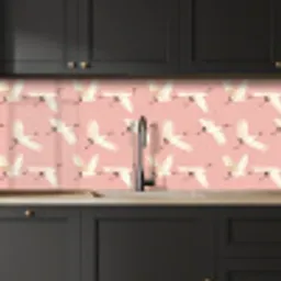 Modern - Kraanvogels - Roze keuken achterwand 2 middel 871 -sfeer1