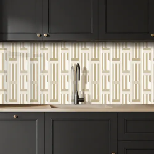 Modern - Geometrisch - Beige keuken achterwand 2 middel 871 -sfeer1