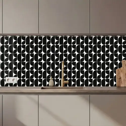 Modern - Geometrisch - Zwart keuken achterwand 2 middel 871 zz_3dshopping
