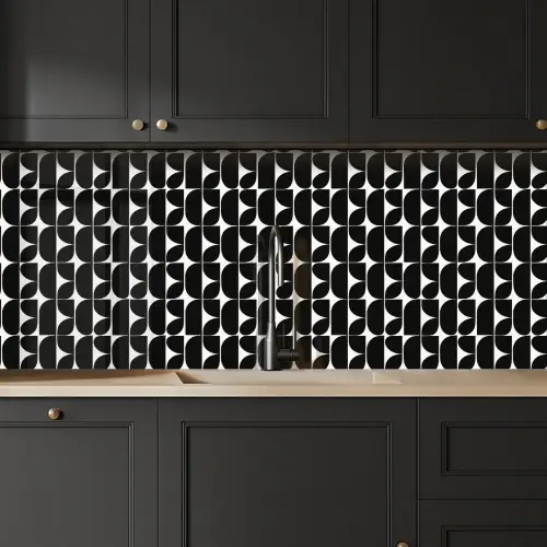 Modern - Geometrisch - Zwart keuken achterwand 2 middel 871 -sfeer1