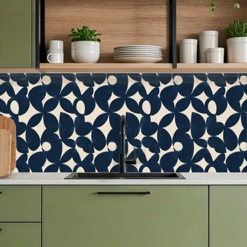 Modern - Geometrisch - Blauw keuken achterwand 2 middel 871 -sfeer3