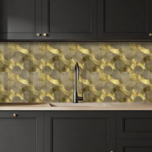 Modern - Geometrisch - Goud keuken achterwand 2 middel 871 -sfeer1