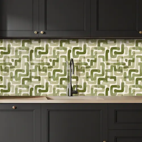Modern - Grafisch - Groen keuken achterwand 2 middel 871 -sfeer1