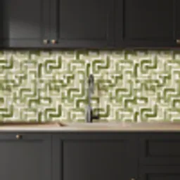 Modern - Grafisch - Groen keuken achterwand 2 middel 871 -sfeer1
