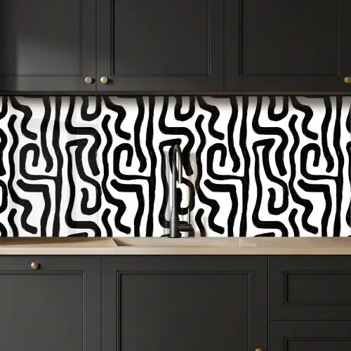 Modern - Lijnen - Zwart keuken achterwand 2 middel 871 -sfeer1