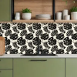 Modern - Monstera - Zwart keuken achterwand 2 middel 871 -sfeer3