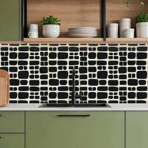 Modern - Organisch - Zwart keuken achterwand 2 middel 871 -sfeer3