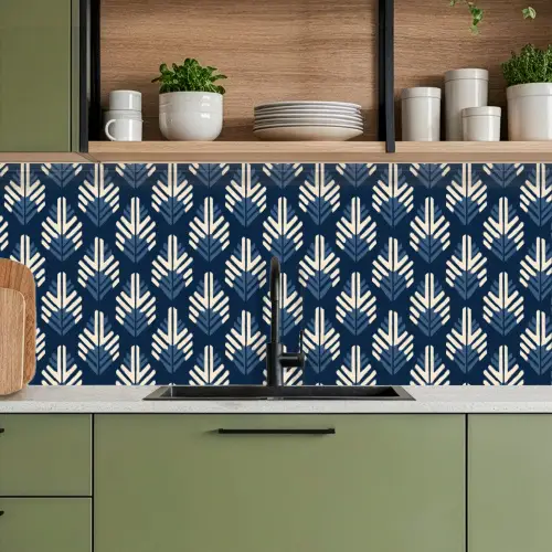 Modern - Patroon - Blauw keuken achterwand 2 middel 871 -sfeer3