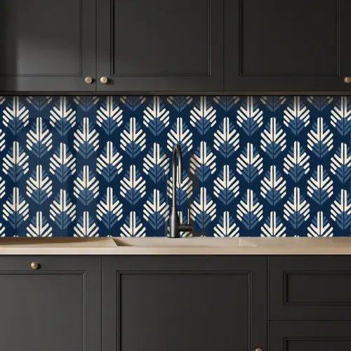 Modern - Patroon - Blauw keuken achterwand 2 middel 871 -sfeer1