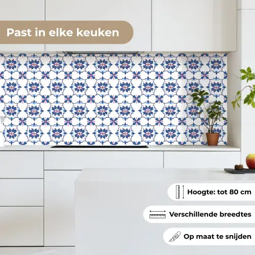 Modern - Patroon - Blauw - Roze keuken achterwand 2 middel 871 -sfeer4_NL