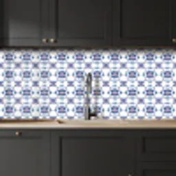 Modern - Patroon - Blauw - Roze keuken achterwand 2 middel 871 -sfeer1