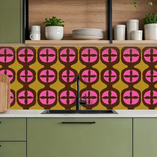 Modern - Patroon - Roze keuken achterwand 2 middel 871 -sfeer3