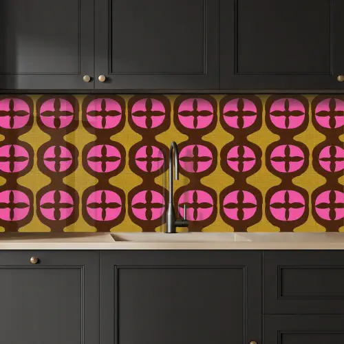 Modern - Patroon - Roze keuken achterwand 2 middel 871 -sfeer1