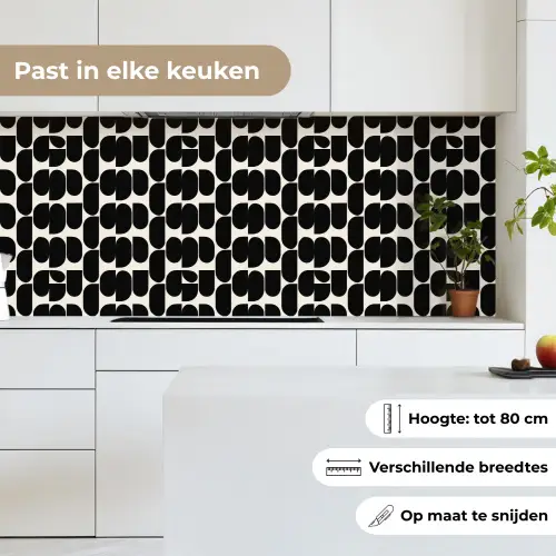 Modern - Patroon - Zwart keuken achterwand 2 middel 871 -sfeer4_NL