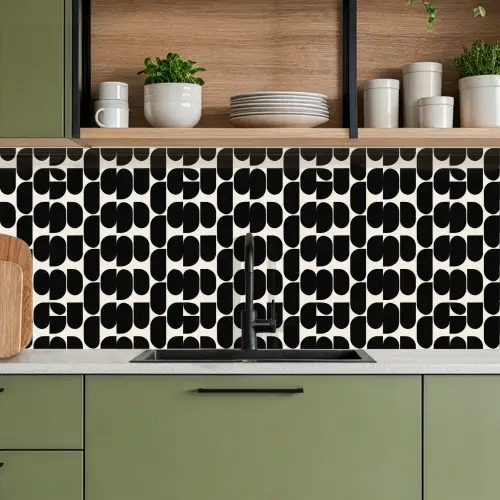 Modern - Patroon - Zwart keuken achterwand 2 middel 871 -sfeer3
