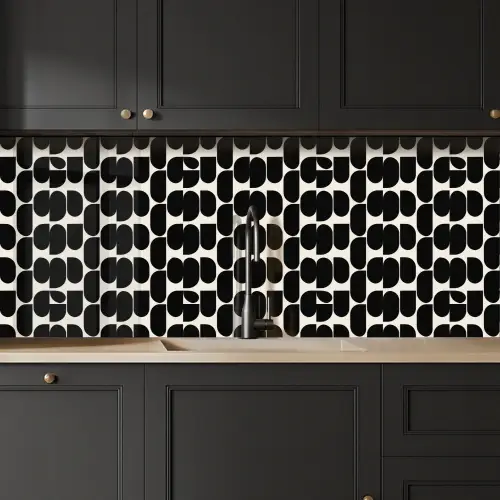 Modern - Patroon - Zwart keuken achterwand 2 middel 871 -sfeer1