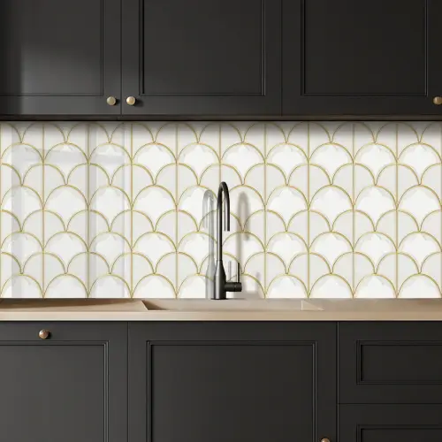 Mozaïek - Bogen - Goud keuken achterwand 2 middel 871 -sfeer1
