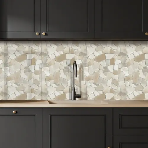 Mozaïek - Stenen - Beige keuken achterwand 2 middel 871 -sfeer1