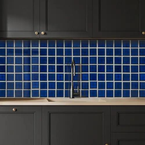 Mozaïek - Tegels- Glanzend - Blauw keuken achterwand 2 middel 871 -sfeer1