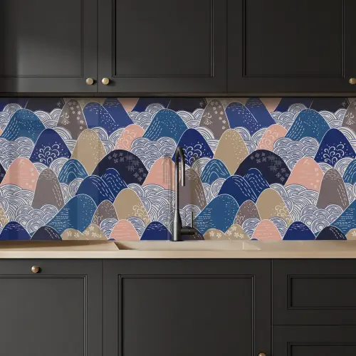 Berg - Pastel - Japans - Patronen keuken achterwand 2 middel 871 -sfeer1