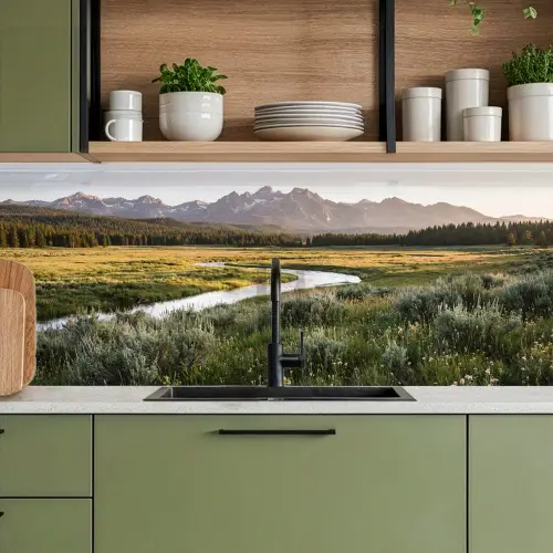 Berglandschap - Rivier - Bos keuken achterwand 2 middel -sfeer3
