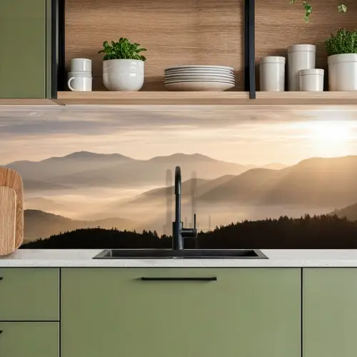 Bergen - Mist - Zonnestralen keuken achterwand 2 middel -sfeer3