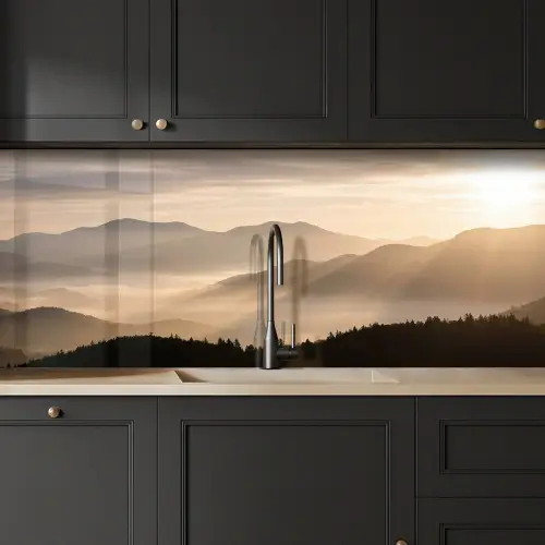 Bergen - Mist - Zonnestralen keuken achterwand 2 middel -sfeer1