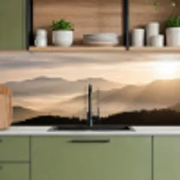 Bergen - Mist - Zonnestralen keuken achterwand 2 middel -sfeer3