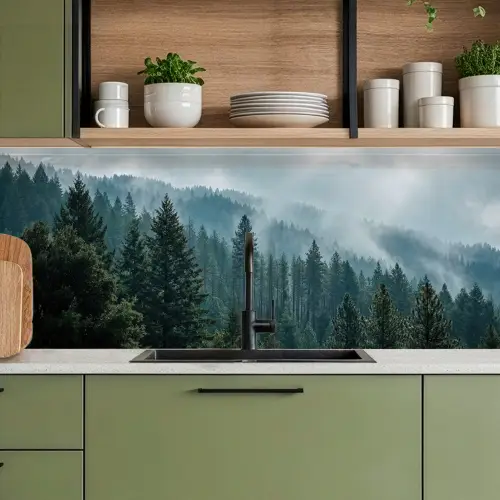 Naaldwoud - Bergen - Mist keuken achterwand 2 middel -sfeer3
