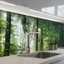 Natuur - Bomen - Bos - Groen - Zon - Gras - Planten keuken achterwand 2 groot -3d_schuin
