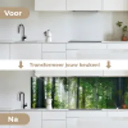 Natuur - Bomen - Bos - Groen - Zon - Gras - Planten keuken achterwand 2 groot -voor-na_NL